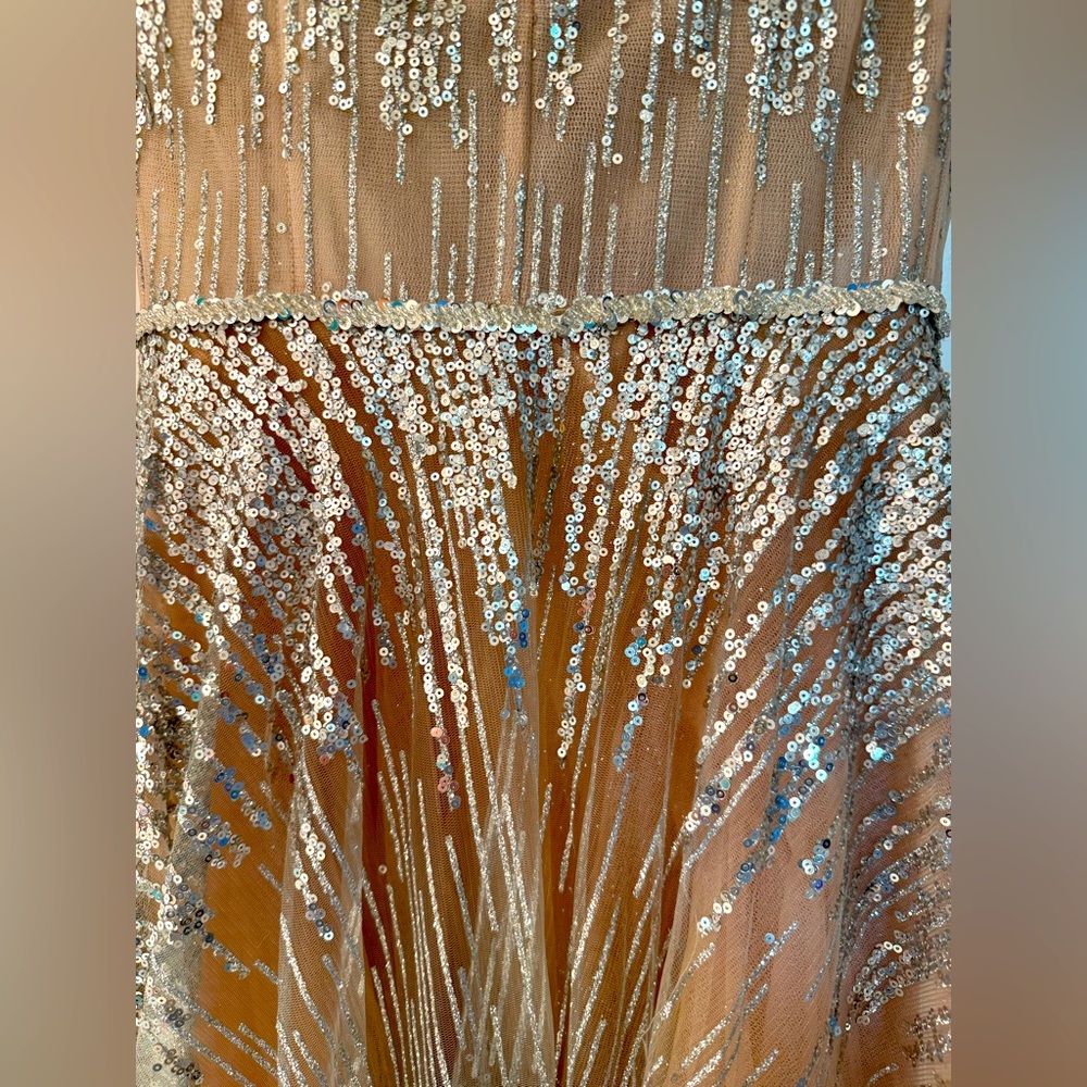 Bronx and Banco Silver Sequin A-Line Midi Prom Dress - Picture 10 of 16